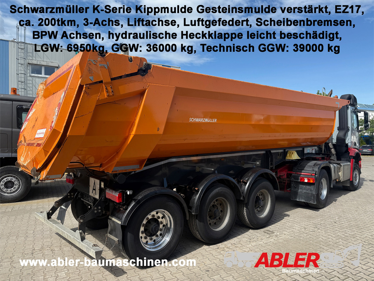 Schwarzmüller Kippauflieger Gesteinsmulde verstärkt Liftachse - Sơ mi rơ moóc ben: hình 1 Schwarzmüller Kippauflieger Gesteinsmulde verstärkt Liftachse - Sơ mi rơ moóc ben: hình 1