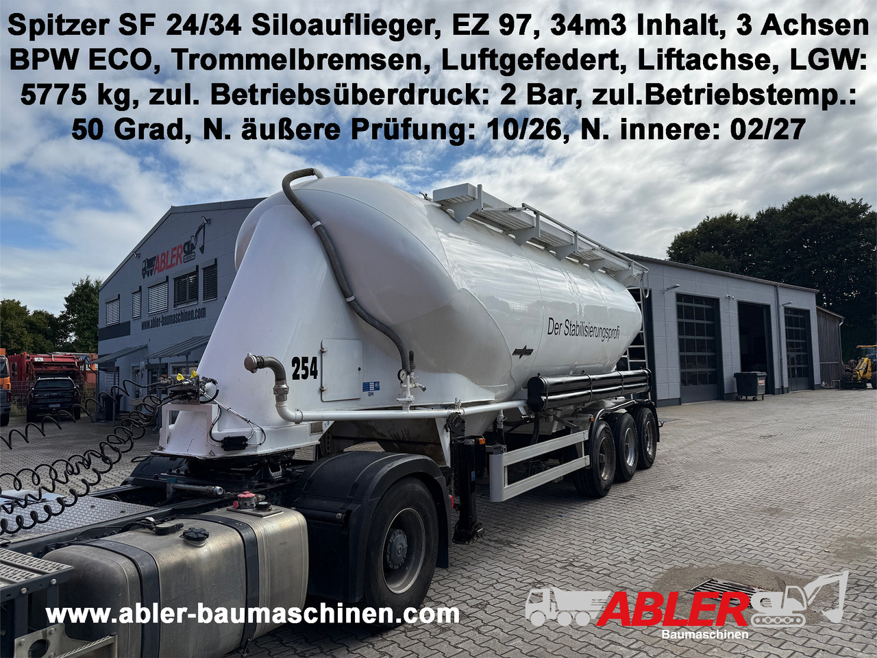 Spitzer SF24/34 3-Achs Siloauflieger - Sơ mi rơ moóc bồn silo: hình 1 Spitzer SF24/34 3-Achs Siloauflieger - Sơ mi rơ moóc bồn silo: hình 1