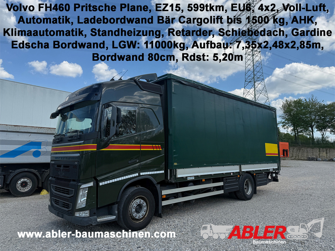 Volvo FH460 Pritsche Plane LBW Klima Retarder - Xe tải thùng mui bạt: hình 1 Volvo FH460 Pritsche Plane LBW Klima Retarder - Xe tải thùng mui bạt: hình 1
