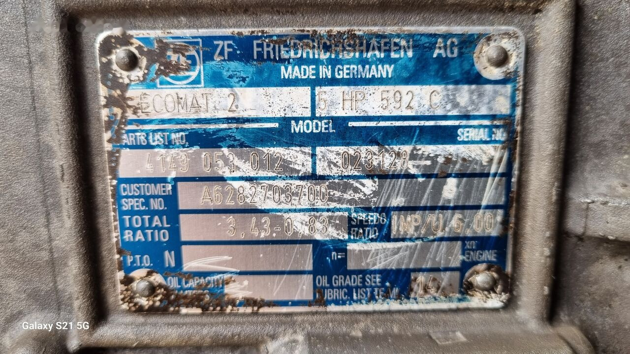ZF ECOMAT 2 5 HP 592 C A6282703700 Mercedes-Benz - Hộp số cho Xe bus: hình 3 ZF ECOMAT 2 5 HP 592 C A6282703700 Mercedes-Benz - Hộp số cho Xe bus: hình 3