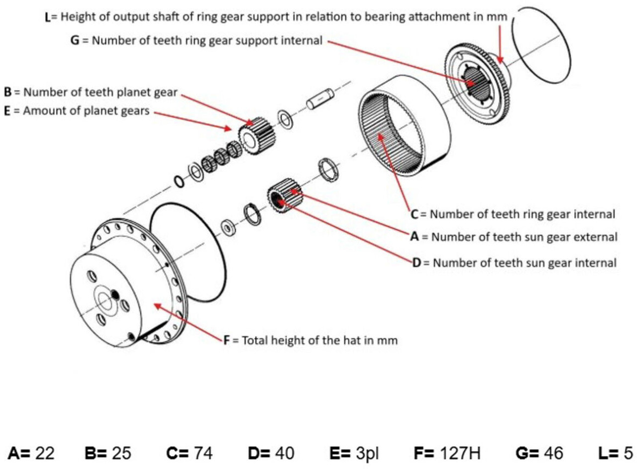 Mô tơ di chuyển cho Cần cẩu Terex/Demag AC 100/4 planetary gear 22-25-74-40-3pl-H127-46: hình 9