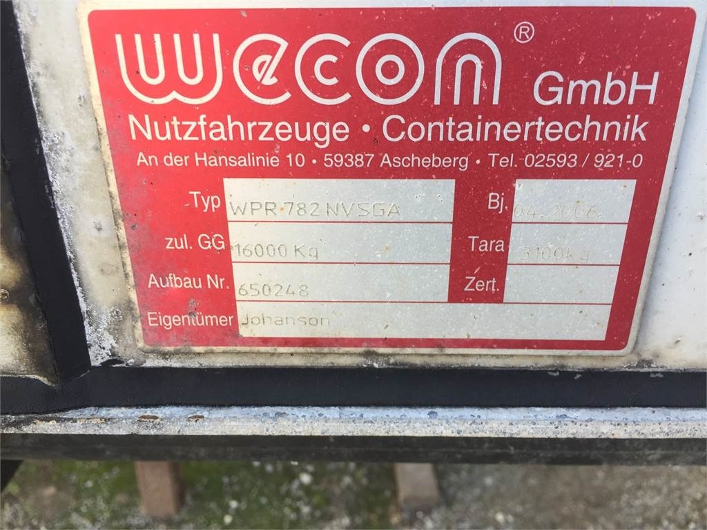 Rèm bên hoán đổi thân Wecon WPR 782 NVSGA 7820 mm gardin veksellad + hæve tag: hình 7