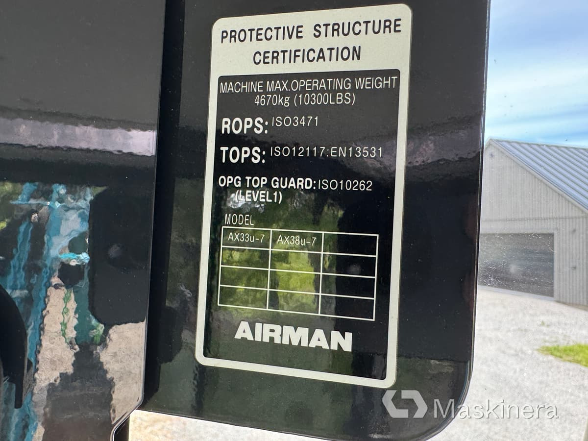 Máy xúc bánh xích Grävmaskin Airman AX33u-7 med tillbehör: hình 20
