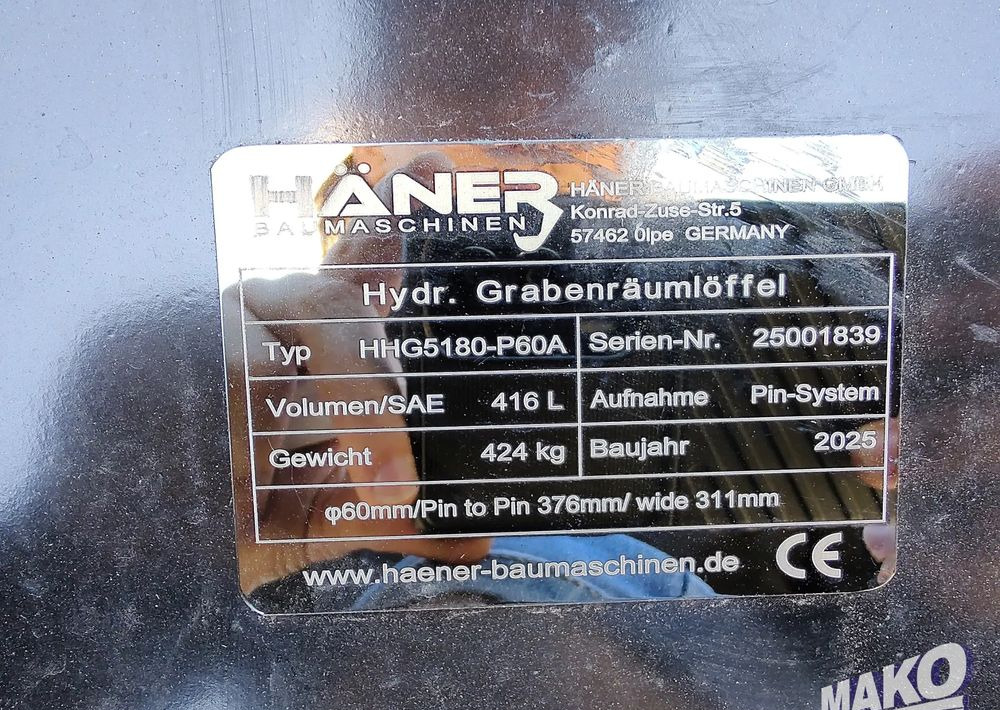 Đính kèm cho Máy móc xây dựng mới NOWA Łyżka skarpowa hydrauliczna Haner 177cm do koparki Miller fi 60: hình 7