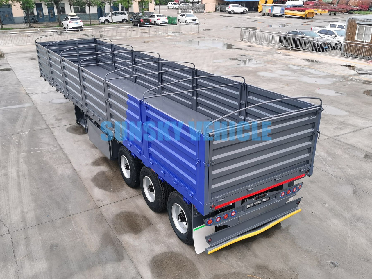 Sơ mi rơ moóc thùng lửng/ Phẳng để vận chuyển vật liệu cồng kềnh mới SUNSKY Drop Side semi trailer: hình 9 Sơ mi rơ moóc thùng lửng/ Phẳng để vận chuyển vật liệu cồng kềnh mới SUNSKY Drop Side semi trailer: hình 9