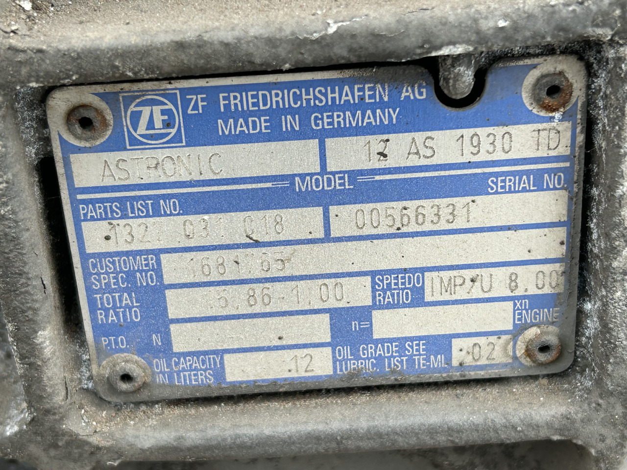 DAF DAF CF85 12AS1930 TD 1681765 DAF CF 85 truck - Hộp số cho Xe tải: hình 5 DAF DAF CF85 12AS1930 TD 1681765 DAF CF 85 truck - Hộp số cho Xe tải: hình 5