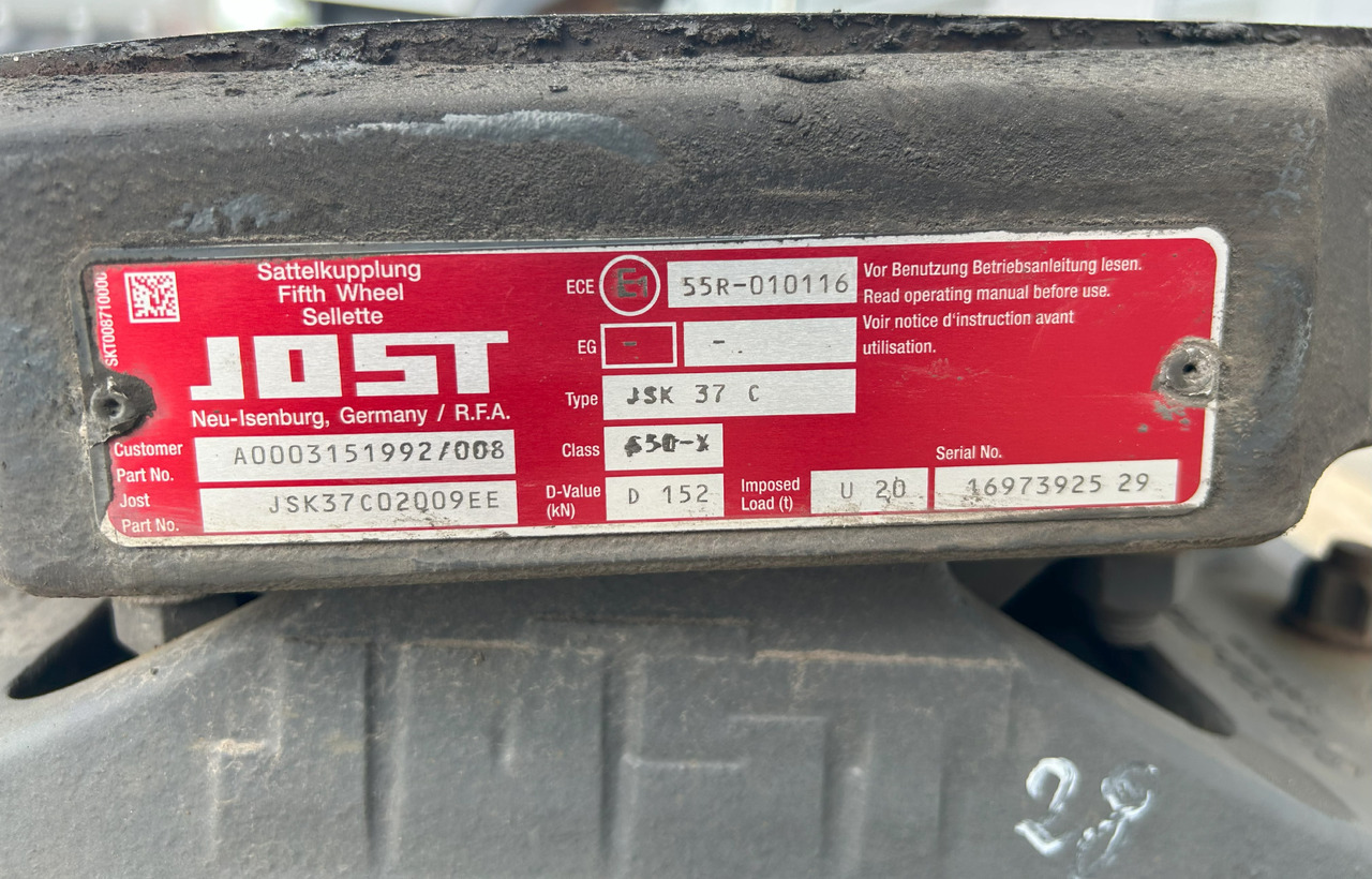JOST JSK37C MERCEDES ACTROS MP4 - Khớp nối bánh xe thứ năm cho Xe tải: hình 5 JOST JSK37C MERCEDES ACTROS MP4 - Khớp nối bánh xe thứ năm cho Xe tải: hình 5