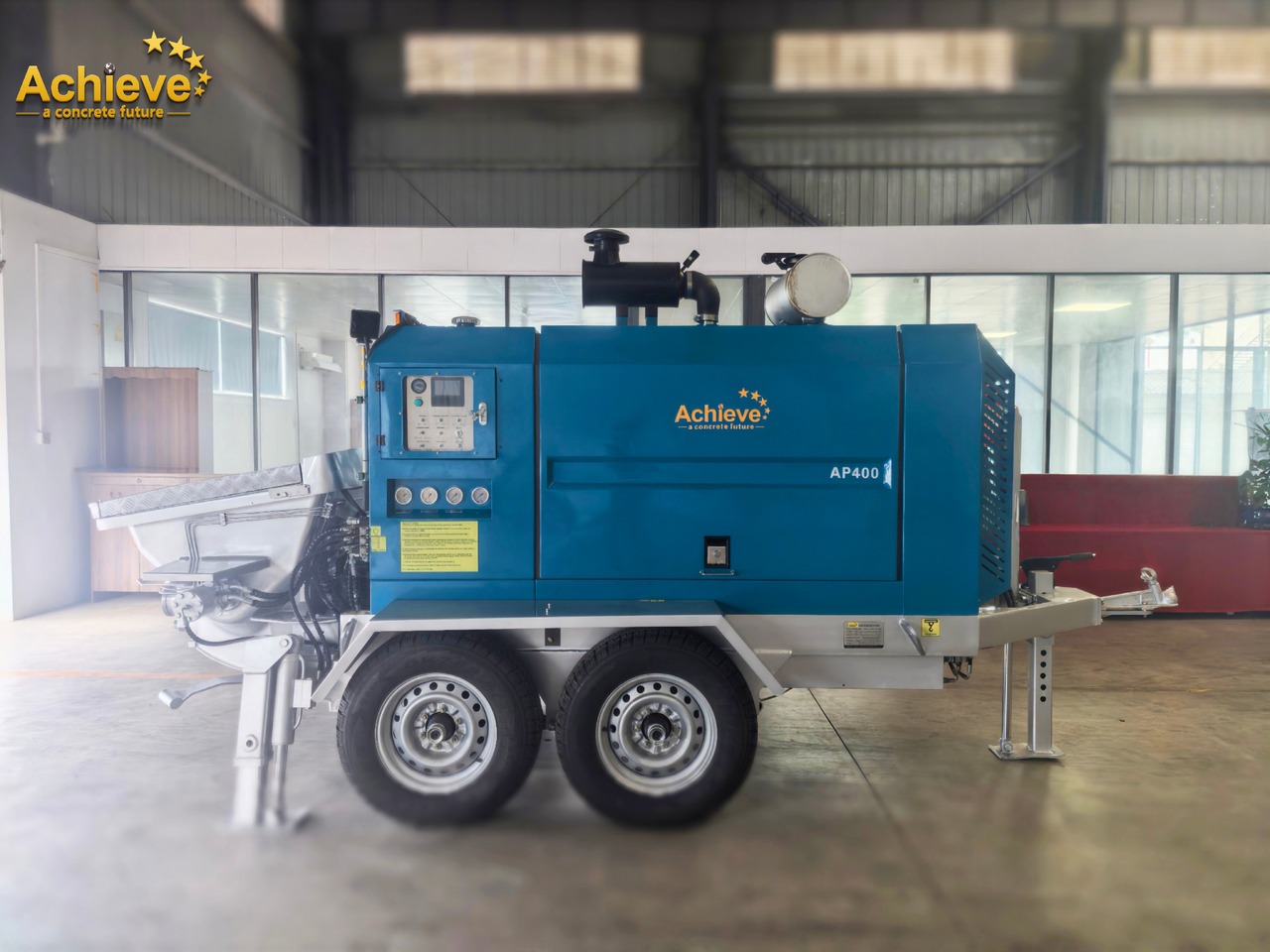 ACHIEVE ACHIEVE AP400 Concrete Trailer Pump For Australia/US EPA /CE Version 【ACHIEVE】100% BRAND NEW !!! - Máy bơm bê tông tĩnh: hình 1 ACHIEVE ACHIEVE AP400 Concrete Trailer Pump For Australia/US EPA /CE Version 【ACHIEVE】100% BRAND NEW !!! - Máy bơm bê tông tĩnh: hình 1