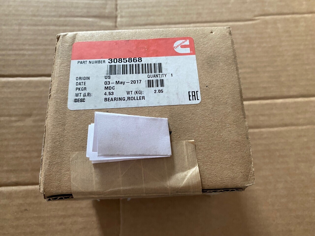 CUMMINS Roller Bearing 3085868 - Phụ tùng: hình 1 CUMMINS Roller Bearing 3085868 - Phụ tùng: hình 1