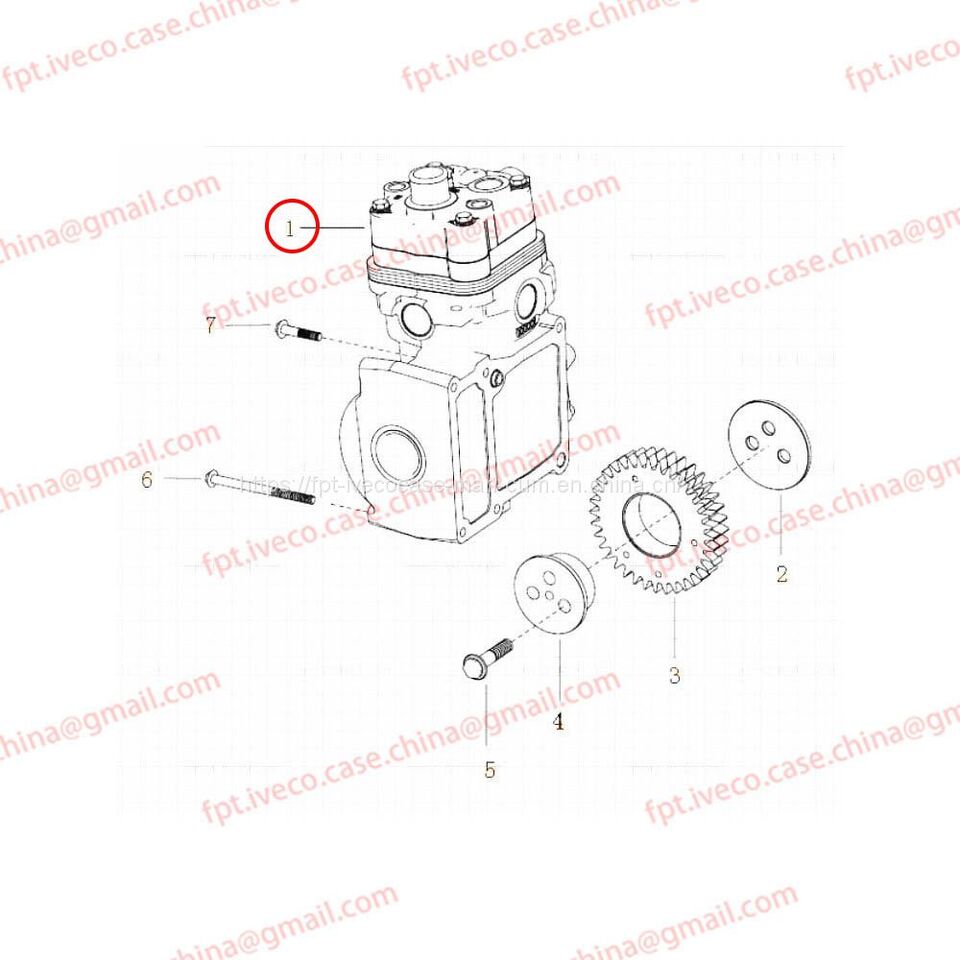 MAN D2066 Single-cylinder air compressor 54100-7121 - Bộ nén phanh hơi: hình 3 MAN D2066 Single-cylinder air compressor 54100-7121 - Bộ nén phanh hơi: hình 3