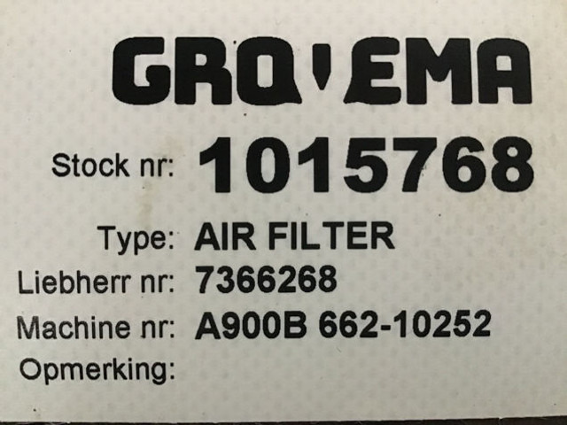 Liebherr Air Filter - Bộ lọc gió: hình 2 Liebherr Air Filter - Bộ lọc gió: hình 2