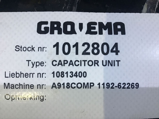 Liebherr Capacitor Unit - Phụ tùng điều hòa: hình 4 Liebherr Capacitor Unit - Phụ tùng điều hòa: hình 4