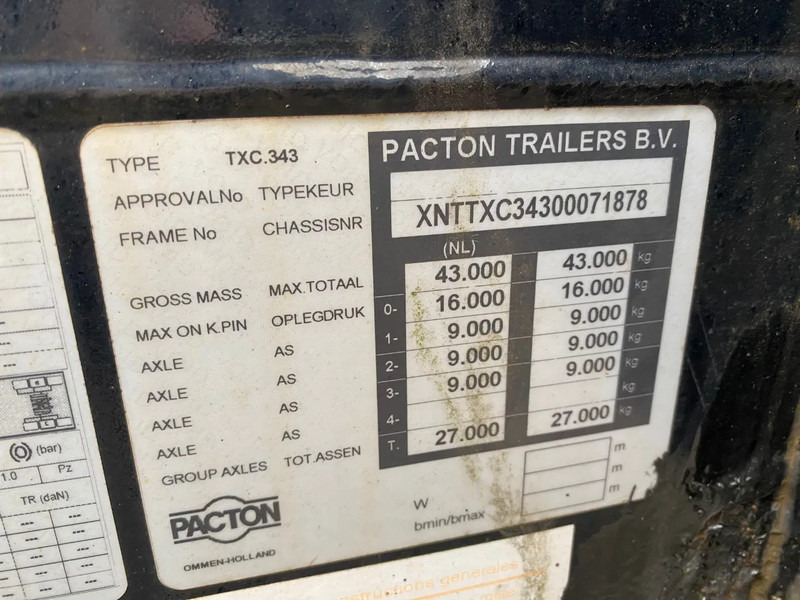 Cho thuê Pacton TXC 343 Multi / 3x Extendable / 1x Lift Axle Pacton TXC 343 Multi / 3x Extendable / 1x Lift Axle: hình 9