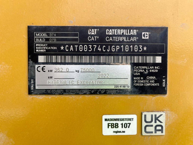 Cat 374-07B - Máy xúc bánh xích: hình 5 Cat 374-07B - Máy xúc bánh xích: hình 5