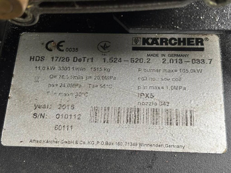 Kärcher HDS 17/20 DeTr1 - Máy phun rửa áp lực: hình 5 Kärcher HDS 17/20 DeTr1 - Máy phun rửa áp lực: hình 5