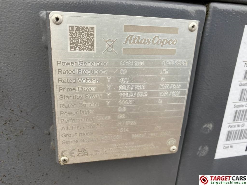 Bộ phát điện mới Atlas Copco QES100 Diesel 100KVA Generator 400/230V Unused: hình 10