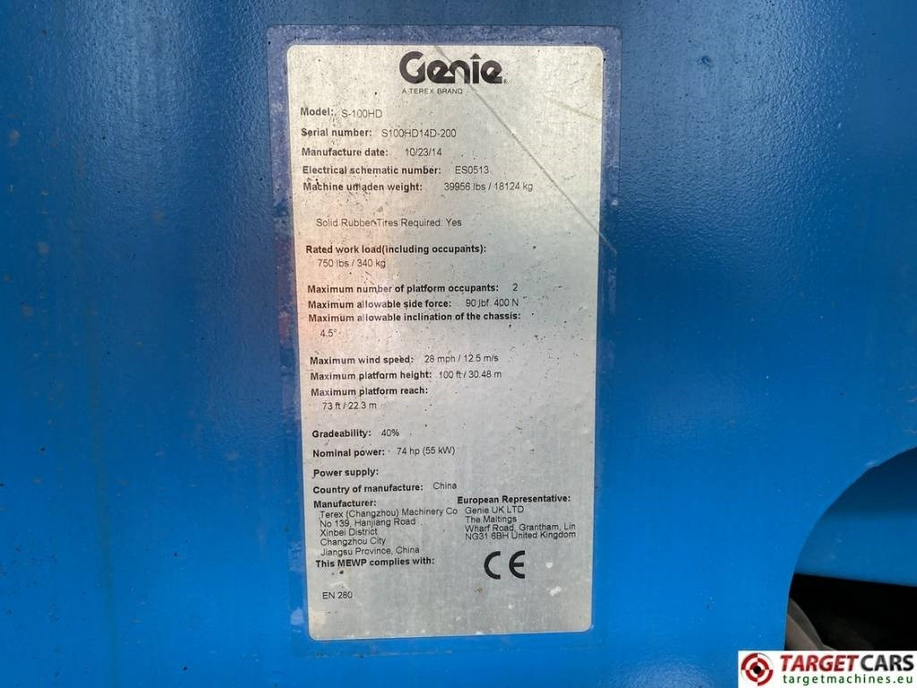 Cho thuê Genie S-100HD Telescopic 4x4x4 Diesel Boom Lift 3248cm  Genie S-100HD Telescopic 4x4x4 Diesel Boom Lift 3248cm: hình 10