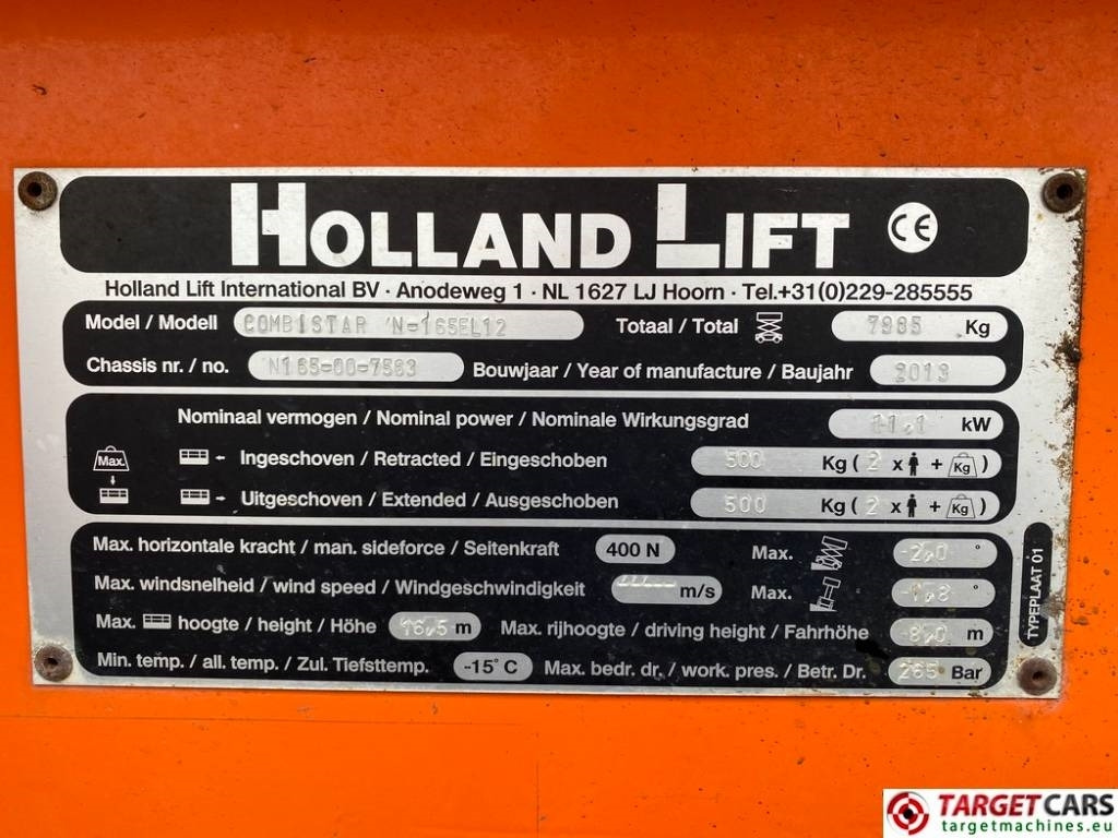 Máy nâng người hình kéo Holland Lift CombiStar N165EL12 Electric Scissor WorkLift 18.5M: hình 10