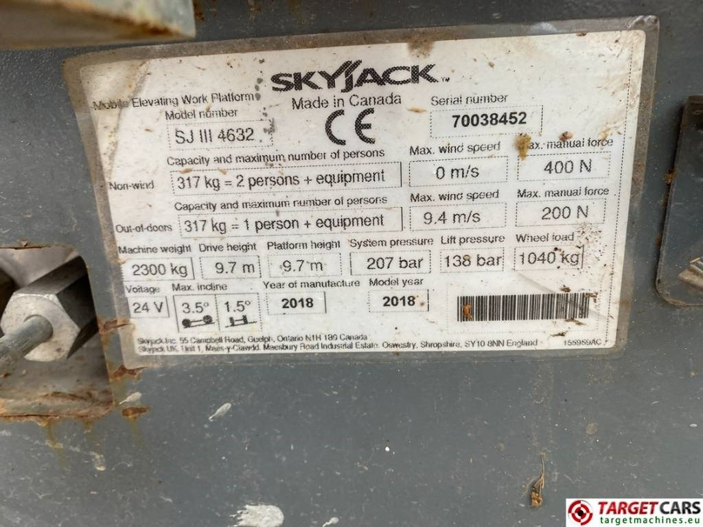Máy nâng người hình kéo SkyJack SJIII-4632 Electric 4632 Scissor Work Lift 1170cm: hình 10