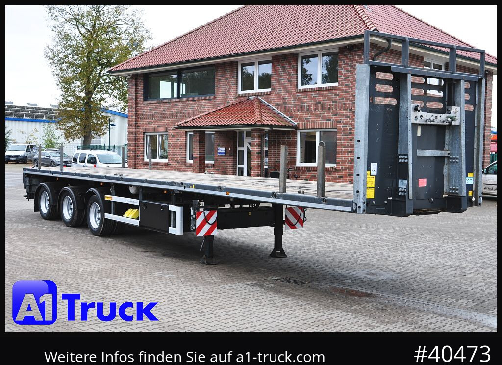 FAYMONVILLE F-S43-1AAF Telemax,3 zwangs gelenkt, Lenkachse - Sơ mi rơ moóc thùng lửng/ Phẳng: hình 1 FAYMONVILLE F-S43-1AAF Telemax,3 zwangs gelenkt, Lenkachse - Sơ mi rơ moóc thùng lửng/ Phẳng: hình 1