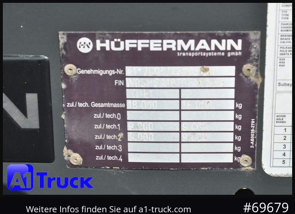 HUEFFERMANN HSA 1870 Luft, SAF, Scheibenbremse - Rơ moóc thùng chứa: hình 5 HUEFFERMANN HSA 1870 Luft, SAF, Scheibenbremse - Rơ moóc thùng chứa: hình 5