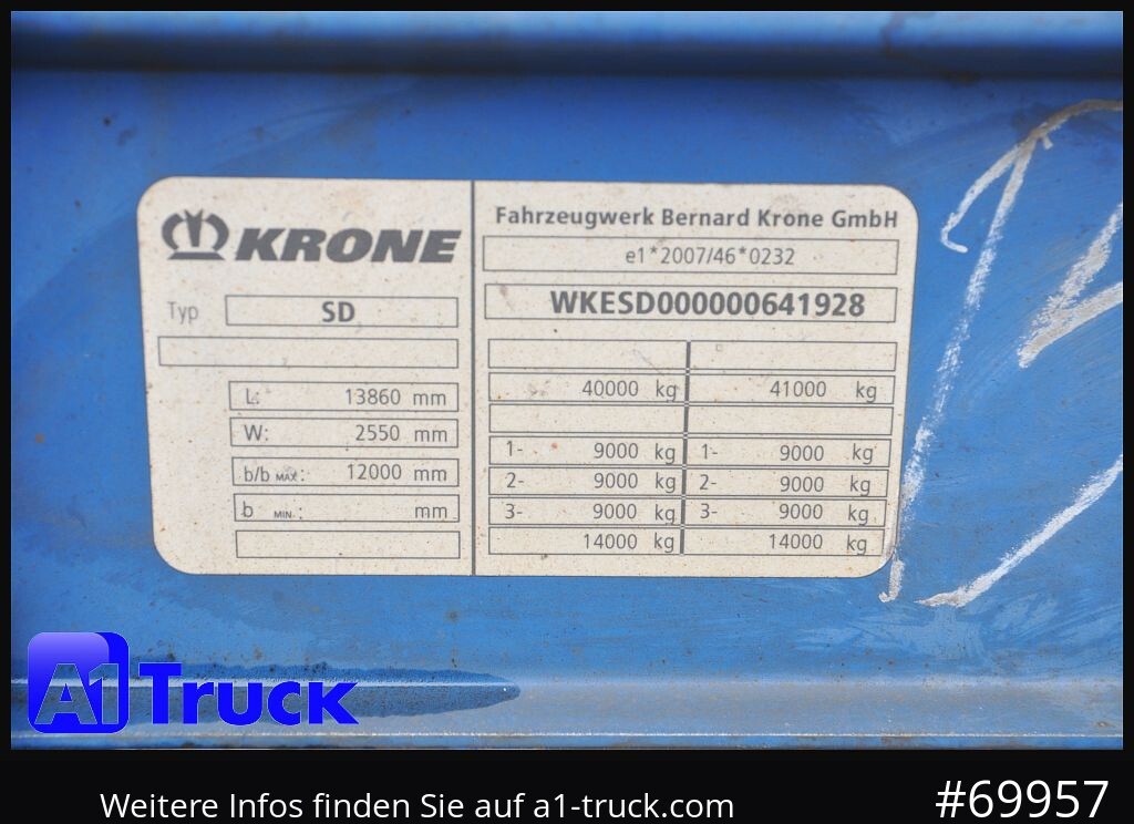 Cho thuê KRONE SD Tautliner, Code XL, BPW, Coil, TÜV 04-2026 KRONE SD Tautliner, Code XL, BPW, Coil, TÜV 04-2026: hình 8