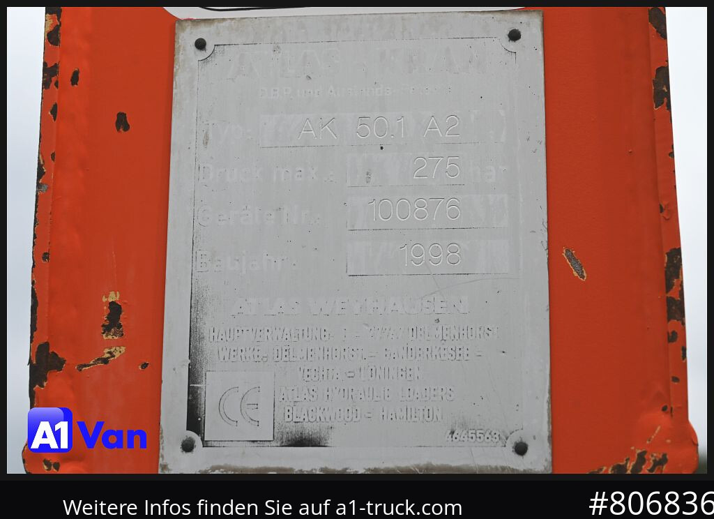MAN TGL 8.180 Kipper Kran, Meiller, Atlas, AHK - Xe ben: hình 4 MAN TGL 8.180 Kipper Kran, Meiller, Atlas, AHK - Xe ben: hình 4