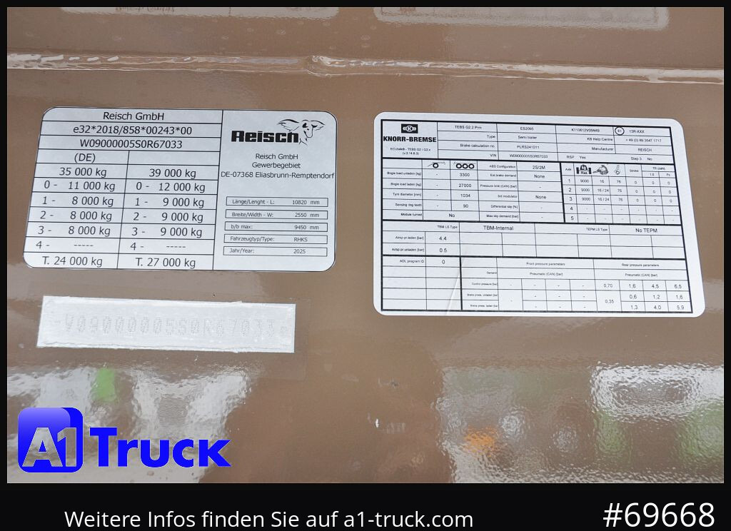 Sơ mi rơ moóc ben mới REISCH RHKS, Alu-Kippmulde 50m³, NEU Kombitüren, Alufelgen, Liftachse,: hình 7