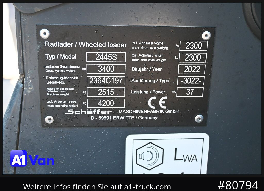 SCHAEFFER Schäffer 2445S Hoflader, Gabel, 127 Bstd. - Máy xúc lật bánh lốp: hình 4 SCHAEFFER Schäffer 2445S Hoflader, Gabel, 127 Bstd. - Máy xúc lật bánh lốp: hình 4