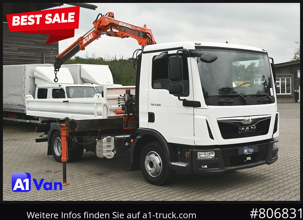 Xe tải, Xe cẩu tự hành MAN TGL 8.180 Kipper Kran, Meiller, Atlas, AHK: hình 1