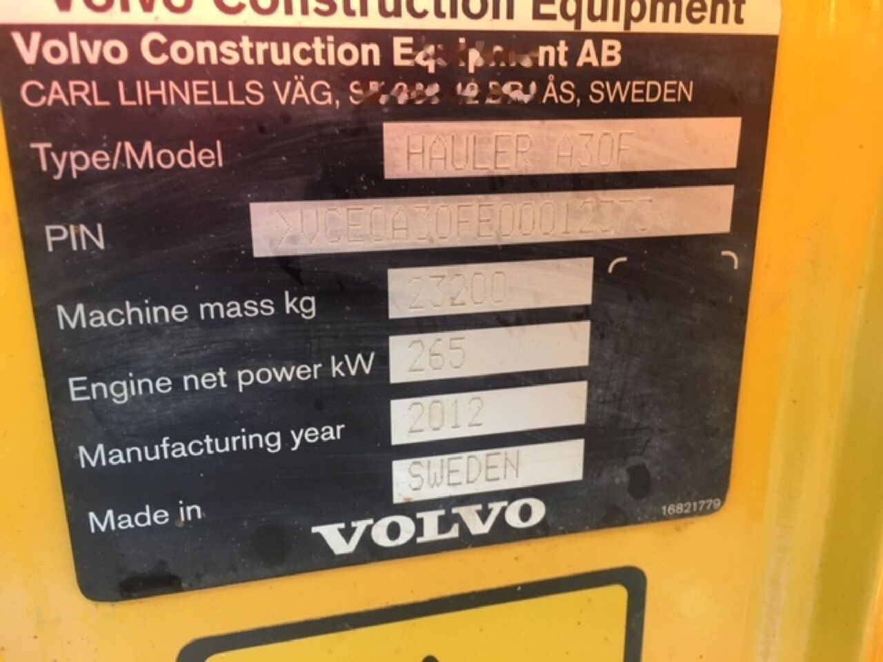 Volvo A30F - Xe ben đổ có khớp nối: hình 4 Volvo A30F - Xe ben đổ có khớp nối: hình 4