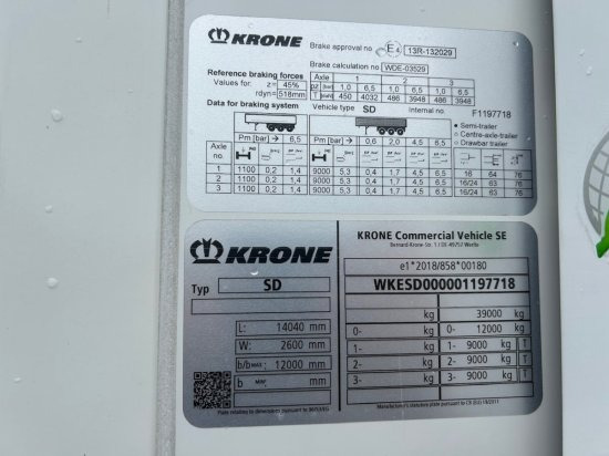 Sơ mi rơ moóc đẳng nhiệt mới Krone Multitemp, Kühlauflieger, TK SLXi Spectrum, Trennwand, Doppelstock, Blumenbreite: hình 10