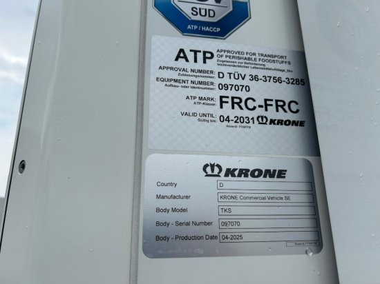Sơ mi rơ moóc đẳng nhiệt mới Krone Multitemp, Kühlauflieger, TK SLXi Spectrum, Trennwand, Doppelstock, Blumenbreite: hình 11