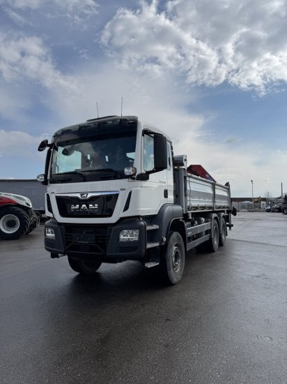 MAN TGS 26.430 6x4 3-Seitenkipper, HMF 2020K-RC Heckkran abnehmbar, - Xe ben, Xe cẩu tự hành: hình 1 MAN TGS 26.430 6x4 3-Seitenkipper, HMF 2020K-RC Heckkran abnehmbar, - Xe ben, Xe cẩu tự hành: hình 1