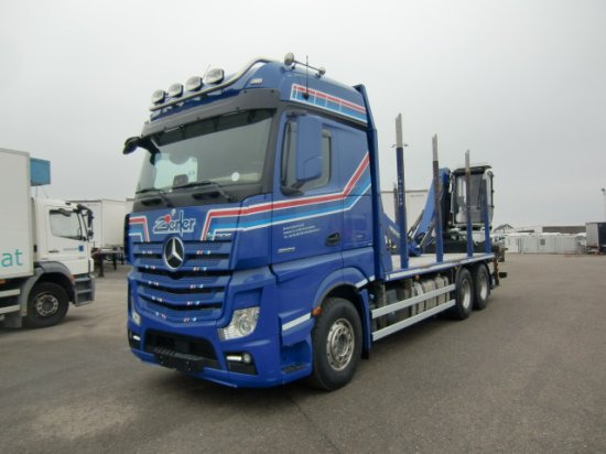 Xe chở gỗ, Xe cẩu tự hành Mercedes-Benz Actros 2653 6x4 Holz Palfinger Kabinenkran: hình 1