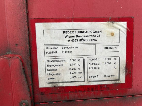 Rơ moóc thùng lửng/ Phẳng Scheuwimmer Baustoffanhänger: hình 12