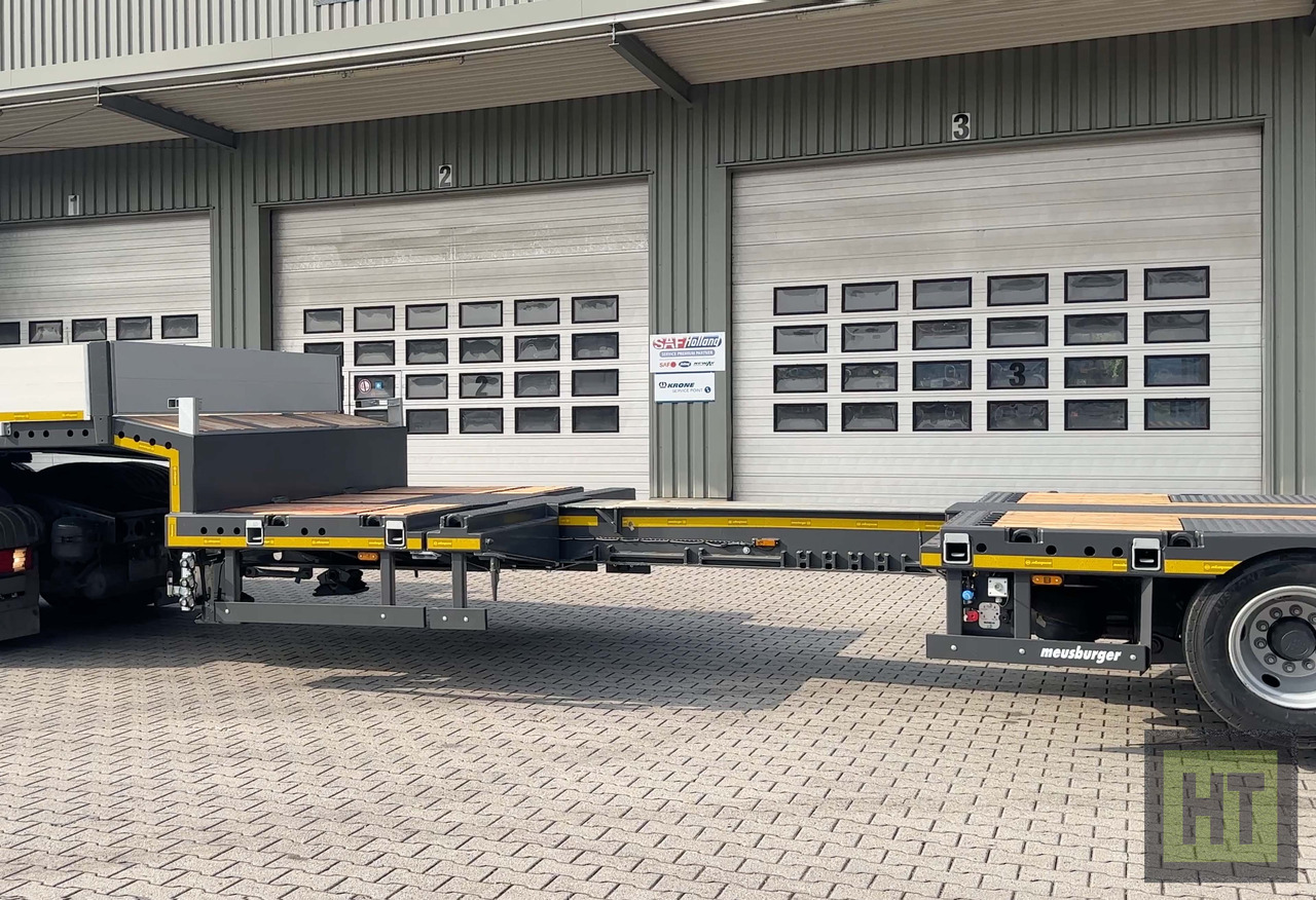 Meusburger 3-Achs-Tele-Semi mit 1 Paar Radmulden und hydr. Rampen - Sơ mi rơ moóc thùng thấp: hình 4 Meusburger 3-Achs-Tele-Semi mit 1 Paar Radmulden und hydr. Rampen - Sơ mi rơ moóc thùng thấp: hình 4