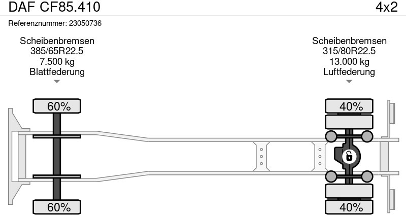 Xe tải thùng lửng/ Phẳng, Xe cẩu tự hành DAF CF85.410: hình 12