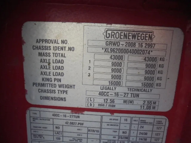 Groenewegen 40CC-16-27TUN - Xe chở container/ Sơ mi rơ moóc hoán đổi thân: hình 3 Groenewegen 40CC-16-27TUN - Xe chở container/ Sơ mi rơ moóc hoán đổi thân: hình 3