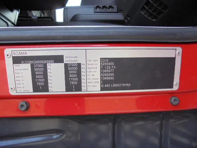 Xe tải hộp, Xe cẩu tự hành Scania R480 8X2 RETARDER: hình 15