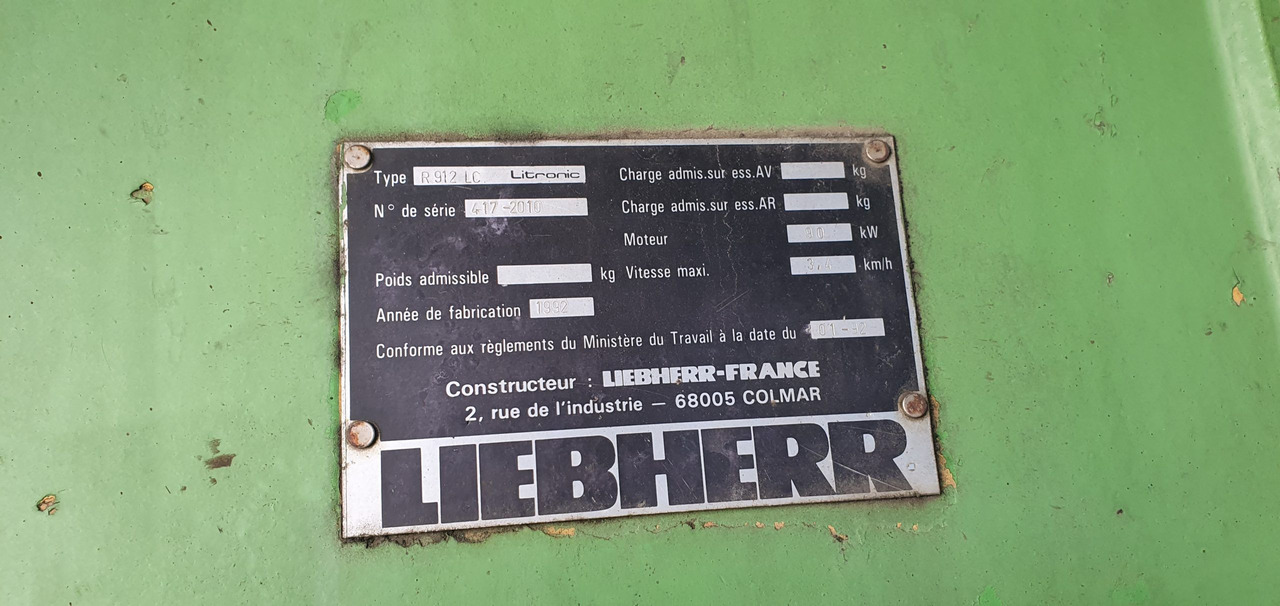 LIEBHERR R912LI - Máy xúc bánh xích: hình 2 LIEBHERR R912LI - Máy xúc bánh xích: hình 2