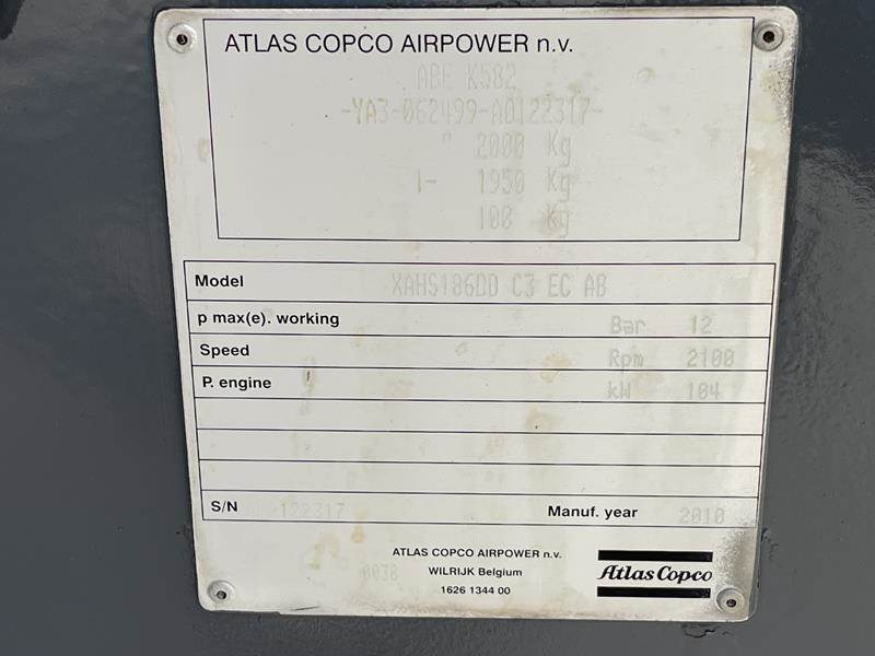 Atlas-Copco XAHS 186 DD - N - Máy nén khí: hình 5 Atlas-Copco XAHS 186 DD - N - Máy nén khí: hình 5