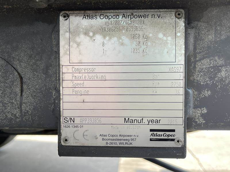 Atlas-Copco XAS 97 DD - N - Máy nén khí: hình 5 Atlas-Copco XAS 97 DD - N - Máy nén khí: hình 5