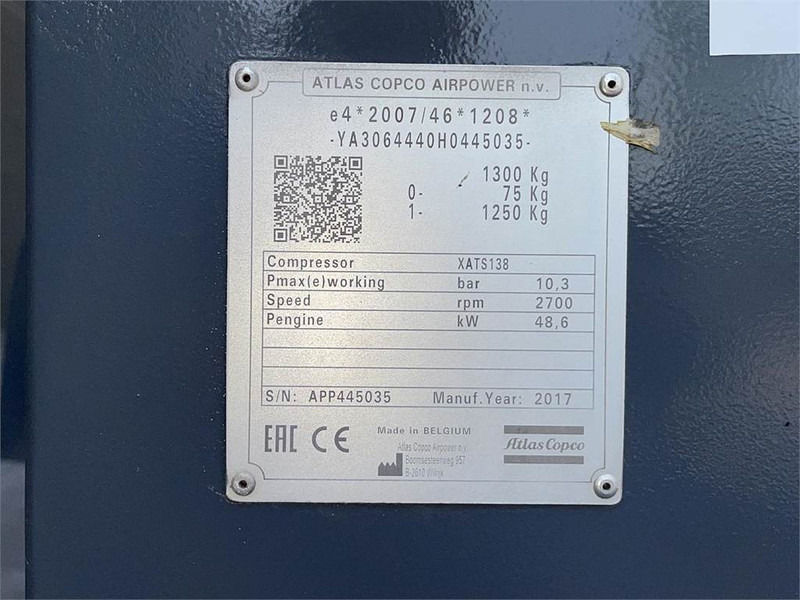 Atlas-Copco XATS 138 KD - N - Máy nén khí: hình 5 Atlas-Copco XATS 138 KD - N - Máy nén khí: hình 5