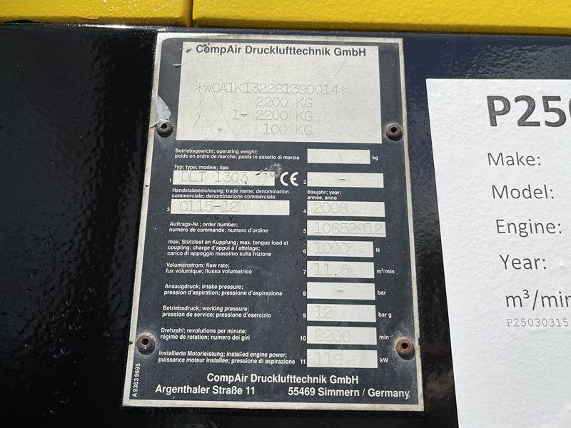 Compair C 115 - 12 - N - Máy nén khí: hình 5 Compair C 115 - 12 - N - Máy nén khí: hình 5