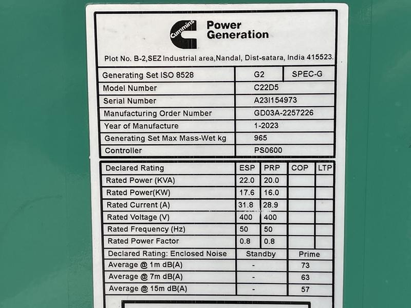 Cummins C 22 D 5 - Bộ phát điện: hình 4 Cummins C 22 D 5 - Bộ phát điện: hình 4