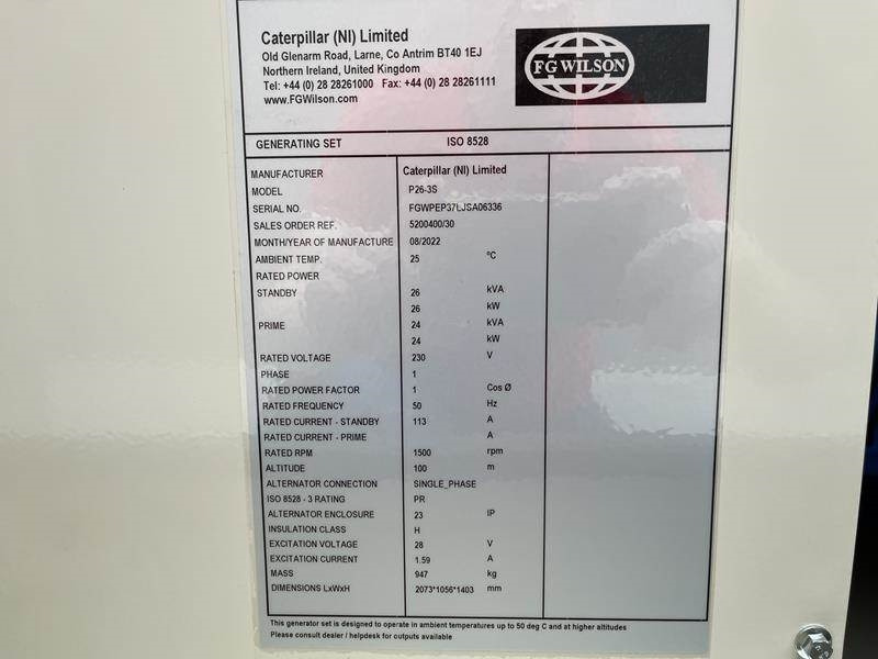 FG Wilson P 26 - 3 S - Bộ phát điện: hình 5 FG Wilson P 26 - 3 S - Bộ phát điện: hình 5