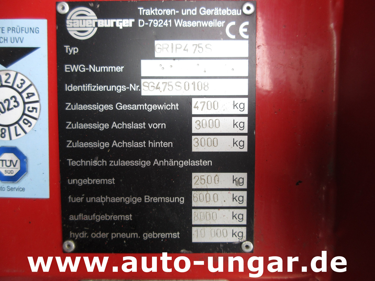 Dàn băm cỏ cần cẩu Sauerburger Grip 4 - 75 Standard Hangschlepper Bergtraktot Aebi TT Reform Metrac: hình 22