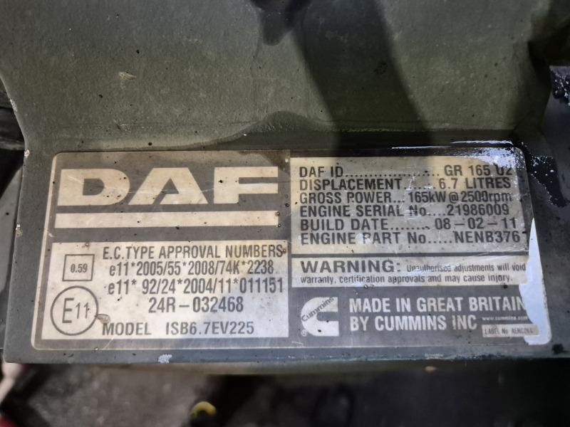 DAF GR165U2 EUR5 Engine (Truck) - Động cơ cho Xe tải: hình 2 DAF GR165U2 EUR5 Engine (Truck) - Động cơ cho Xe tải: hình 2