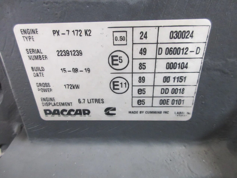 DAF 1715909//1706295//1712745//22391239 DAF PX7 172 KW K2 MODEL 2020 - Động cơ cho Xe tải: hình 5 DAF 1715909//1706295//1712745//22391239 DAF PX7 172 KW K2 MODEL 2020 - Động cơ cho Xe tải: hình 5